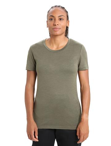 Loden Women's Icebreaker Merino Tech Lite II Short Sleeve T Shirts | USA 1578BEXC